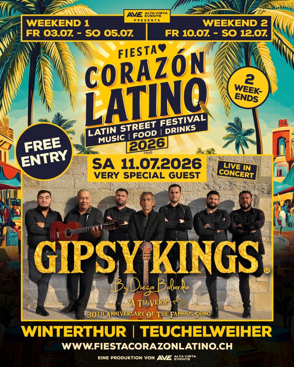 Fiesta Corazón Latino | Latin Street Fest | Music | Food | Drinks Gipsy Kings by Diego Baliardo - Live in Winterthur